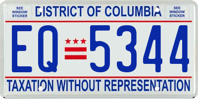 DC license plate EQ5344
