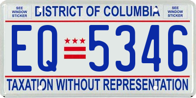 DC license plate EQ5346