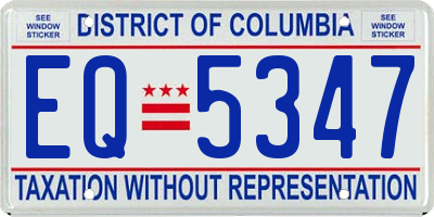 DC license plate EQ5347