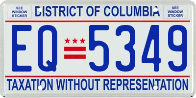 DC license plate EQ5349