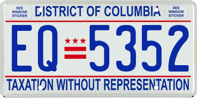 DC license plate EQ5352