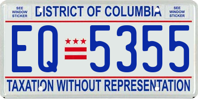 DC license plate EQ5355