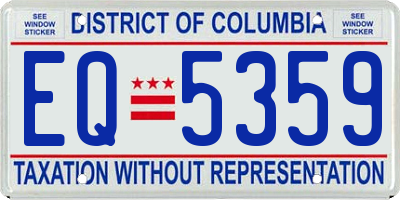 DC license plate EQ5359