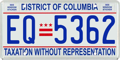 DC license plate EQ5362