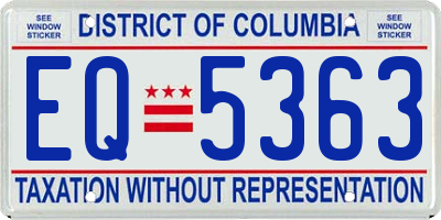 DC license plate EQ5363