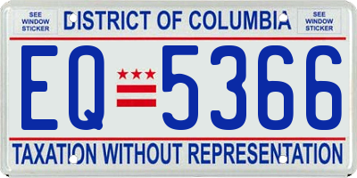 DC license plate EQ5366