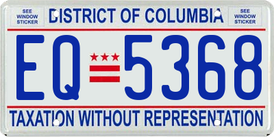 DC license plate EQ5368