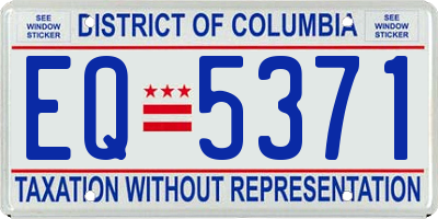 DC license plate EQ5371