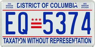 DC license plate EQ5374