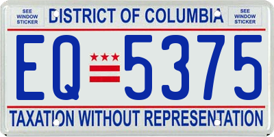 DC license plate EQ5375