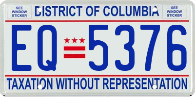 DC license plate EQ5376