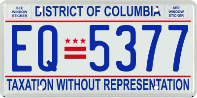DC license plate EQ5377