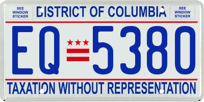 DC license plate EQ5380