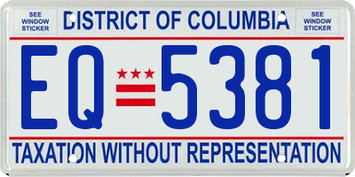 DC license plate EQ5381