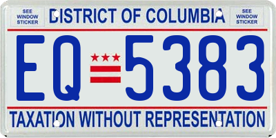 DC license plate EQ5383