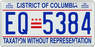 DC license plate EQ5384
