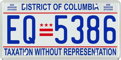 DC license plate EQ5386