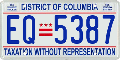 DC license plate EQ5387