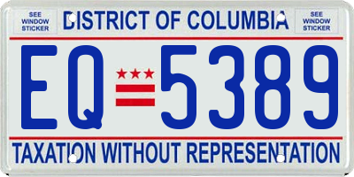DC license plate EQ5389
