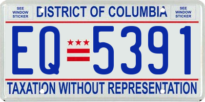 DC license plate EQ5391