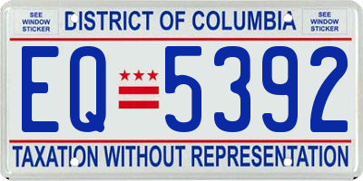 DC license plate EQ5392