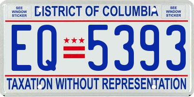 DC license plate EQ5393