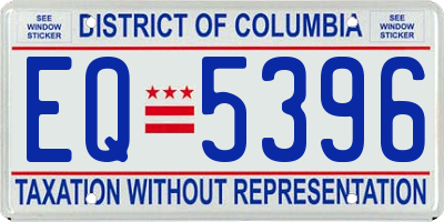 DC license plate EQ5396