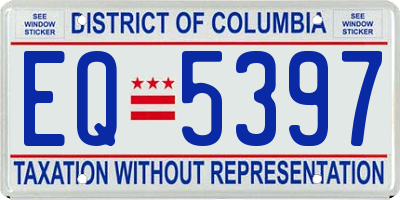 DC license plate EQ5397