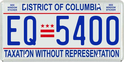 DC license plate EQ5400