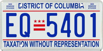 DC license plate EQ5401