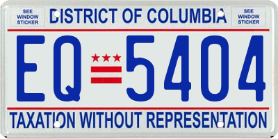 DC license plate EQ5404