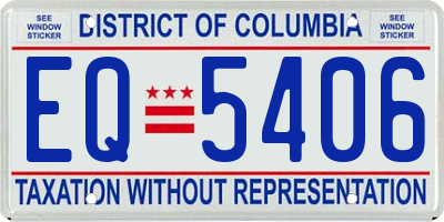 DC license plate EQ5406