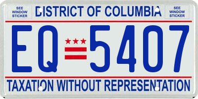 DC license plate EQ5407