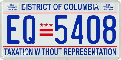 DC license plate EQ5408