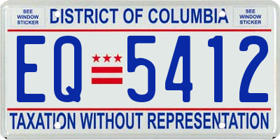 DC license plate EQ5412