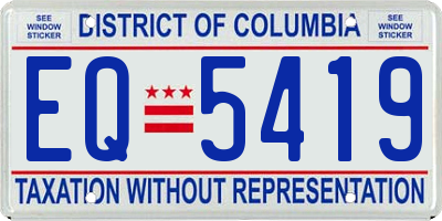 DC license plate EQ5419