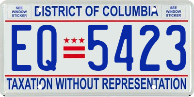 DC license plate EQ5423