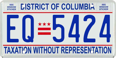 DC license plate EQ5424