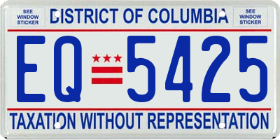 DC license plate EQ5425
