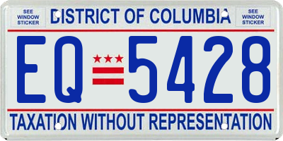 DC license plate EQ5428