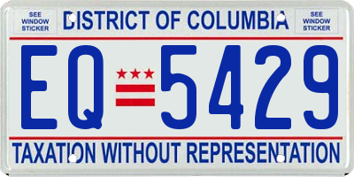 DC license plate EQ5429