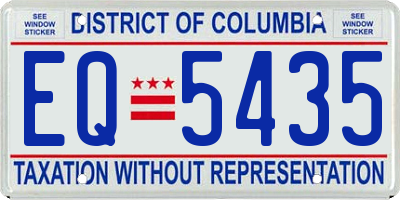 DC license plate EQ5435