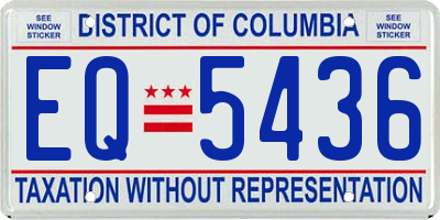 DC license plate EQ5436