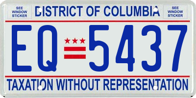 DC license plate EQ5437