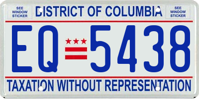 DC license plate EQ5438