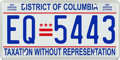 DC license plate EQ5443