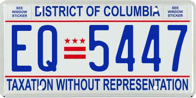 DC license plate EQ5447