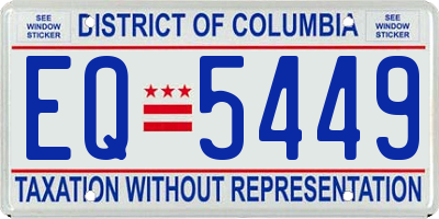 DC license plate EQ5449