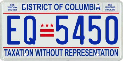 DC license plate EQ5450