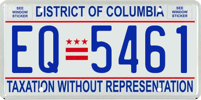 DC license plate EQ5461